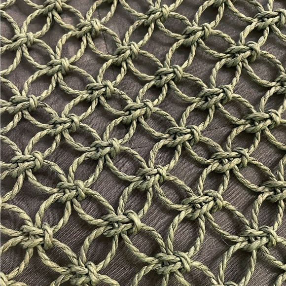 CAPELLI Straworld Shoulder bag Macrame BUTTON Purse Green / Brown - Picture 4 of 8